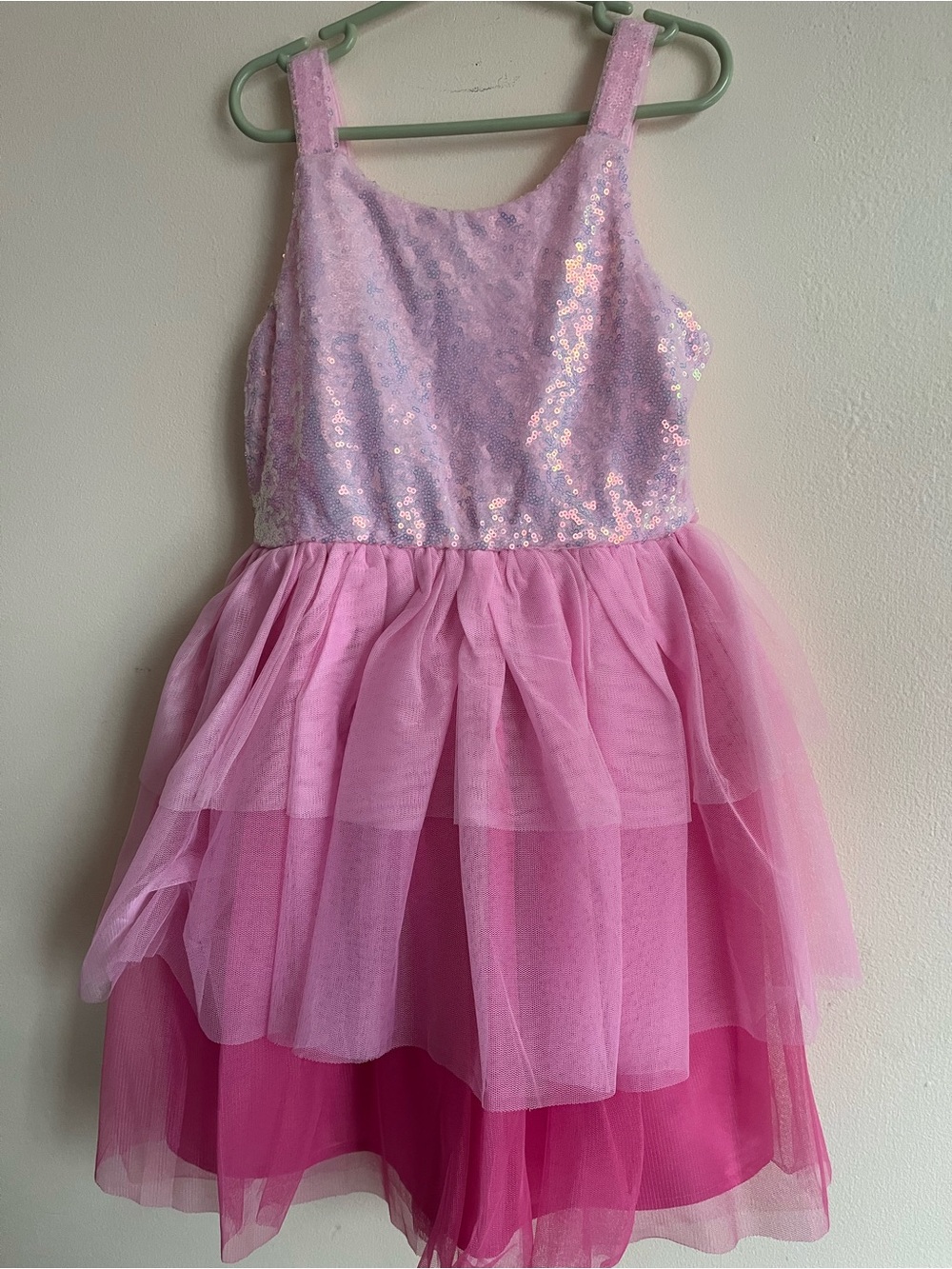 Kids Pink Sequin Tulle Dress-Up size 7/8
